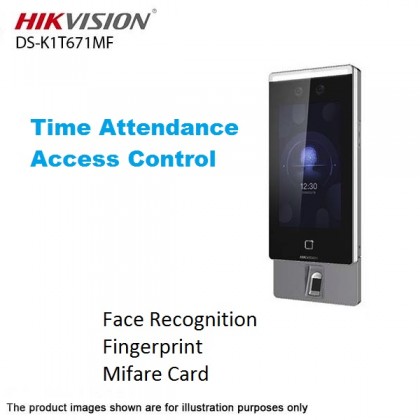 Hikvision DS-K1T671MF Door Access & Time Attendance Face Recognition Terminal - Mifare Card & Fingerprint